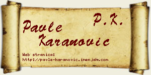 Pavle Karanović vizit kartica